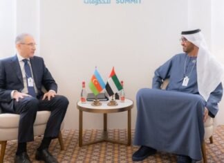 Muxtar Babayev COP28-in prezidenti ilə görüşüb Azərbaycanın ekologiya və təbii sərvətlər naziri, BMT-nin İqlim Dəyişikliyi üzrə Çərçivə Konvensiyasının Tərəflər Konfransının 29-cu sessiyasının (COP29) prezidenti Muxtar Babayev COP28-in prezidenti Sultan Əl-Cabirlə görüşüb