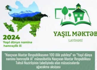 Naxçıvanda ilk dəfə “Yaşıl məktəb” layihəsi həyata keçiriləcək “Yaşıl məktəb” layihəsi