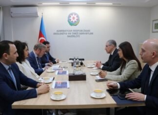 Muxtar Babayev Dünya İqlim Fondunun prezidenti ilə COP29-a hazırlıqla bağlı fikir mübadiləsi aparıb Dünya İqlim Fondunun prezidenti Yens Nilson ilə ekologiya və təbii sərvətlər naziri Muxtar Babayev arasında görüş