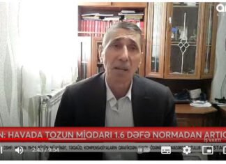 Havada tozun miqdarı normadan 1,6 dəfə artıqdır ekoloq, kimya elmləri üzrə fəlsəfə doktoru Sadiq Həsənov