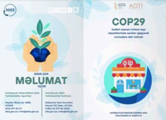 AQTA “COP29 tədbiri zamanı ictimai iaşə obyektlərində sanitar-gigiyenik normalara dair” təlimat hazırlayıb AQTA “COP29 tədbiri zamanı ictimai iaşə obyektlərində sanitar-gigiyenik normalara dair” təlimat hazırlayıb