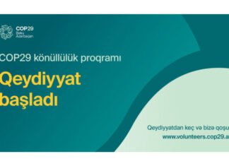 COP29 Könüllülük Proqramına qeydiyyat bu gün başa çatır COP29 Azərbaycan Sədrliyinin Könüllülük proqramı