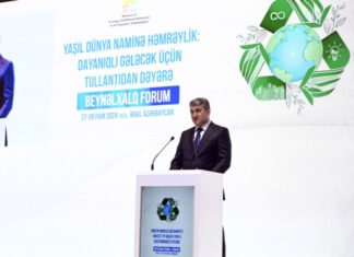 Bakıda “Yaşıl dünya naminə Həmrəylik: Dayanıqlı gələcək üçün tullantıdan dəyərə” Beynəlxalq Forumu işə başlayıb “Yaşıl dünya naminə Həmrəylik: Dayanıqlı gələcək üçün tullantıdan dəyərə” Beynəlxalq Forumu