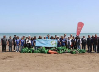 Xəzər dənizinin Sumqayıt sahili tullantılardan təmizlənib “Təmiz ölkəm” aksiyası