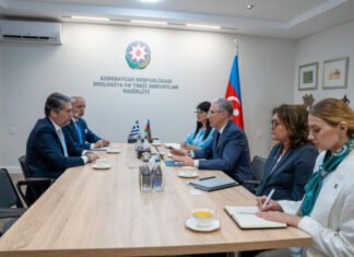 Yunanıstanla Azərbaycan arasında ətraf mühitin mühafizəsi barədə əməkdaşlıq müzakirə edilib Yunanıstan Respublikasının Azərbaycan Respublikasındakı fövqəladə və səlahiyyətli səfiri Xristos Kapodistrias və ekologiya və təbii sərvətlər naziri Muxtar Babayev