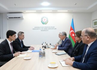 Muxtar Babayev Beynəlxalq Miqrasiya Təşkilatının Azərbaycandakı missiyasının rəhbəri ilə görüşüb Beynəlxalq Miqrasiya Təşkilatının Azərbaycan Respublikasındakı missiyasının rəhbəri Troy Duli ekologiya və təbii sərvətlər naziri Muxtar Babayev