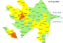 Milli Hidrometeorologiya Xidmətindən küləkli hava şəraiti ilə bağlı sarı və narıncı xəbərdarlıq küləkli hava şəraiti ilə bağlı sarı və narıncı xəbərdarlıq