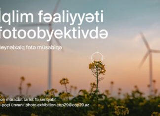 COP29 Azərbaycan Əməliyyat Şirkəti “İqlim fəaliyyəti fotoobyektivdə” adlı beynəlxalq fotomüsabiqə elan edir “İqlim fəaliyyəti fotoobyektivdə” adlı beynəlxalq fotomüsabiqə