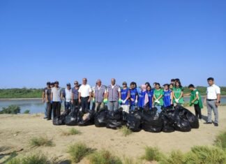 Neftçalada Kür çayı sahilində təmizlik aksiyası keçirilib Neftçalada Kür çayı sahilində təmizlik aksiyası