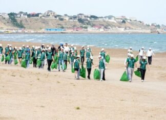 Xəzər dənizinin Novxanı sahili tullantılardan təmizlənib Ümumrespublika Təmizlik Marafonu