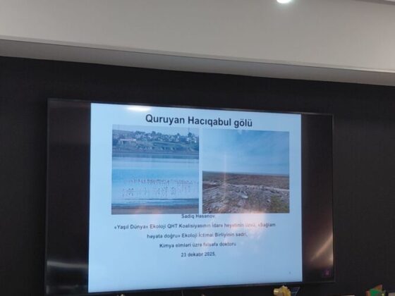 Hacıqabul g&ouml;l&uuml;n&uuml;n m&ouml;vcud vəziyyəti və bərpası yollarına həsr olunmuş dəyirmi masa